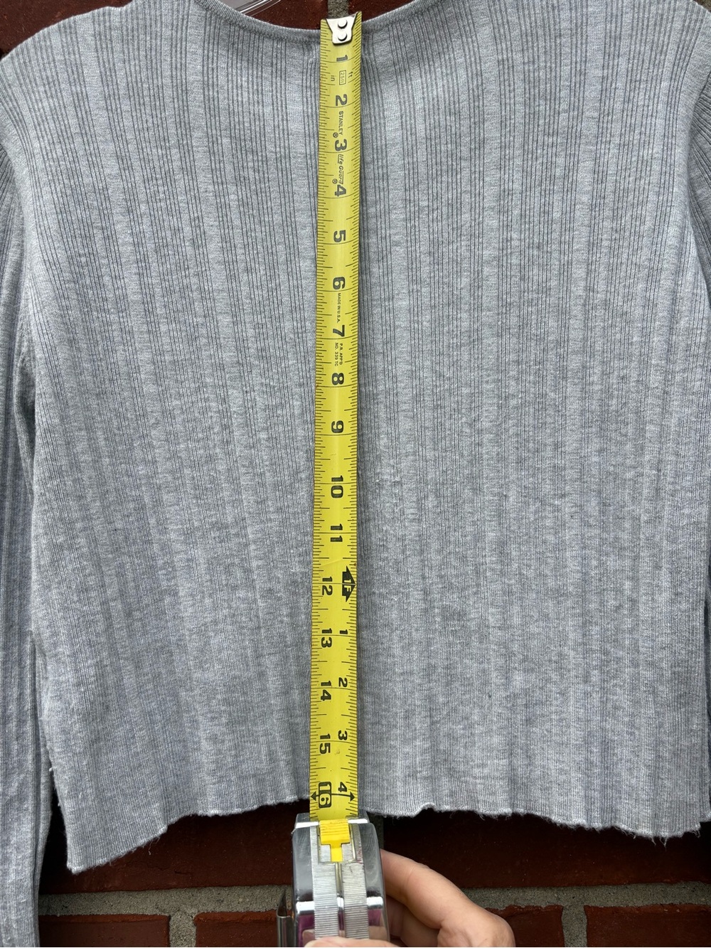 Garage Light Gray Ribbed Button-Up Cropped Cardigan - Picture 3 of 5